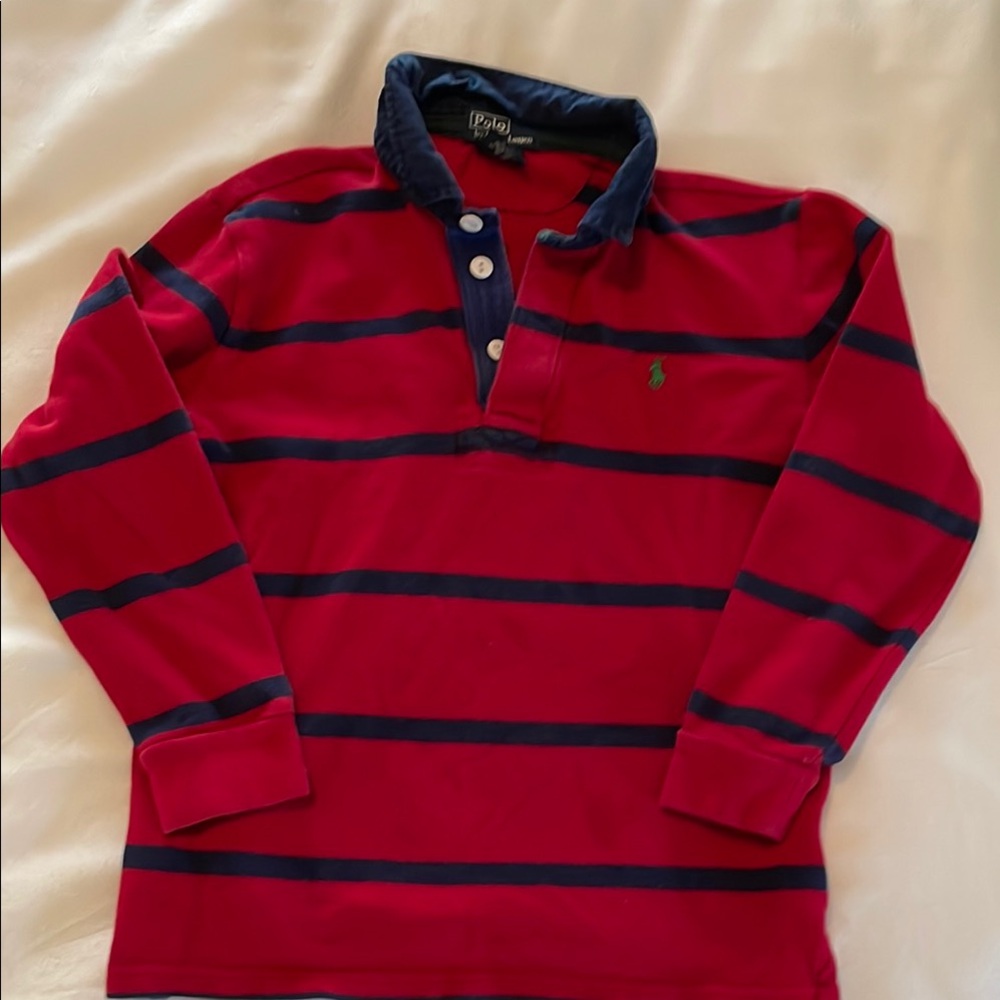 Polo by Ralph Lauren Kids Red Striped Shirt Size 7